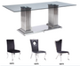 Cyrene Stainless Steel & Clear Glass Dining Table image