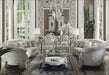 Versailles Ivory Velvet & Bone White Sofa w/5 Pillows image