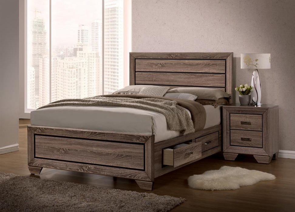 Kauffman California King, Eastren King & Queen Storage Bed Washed Taupe