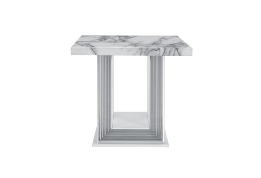 YLIME WHITE MARBLE END TABLE image