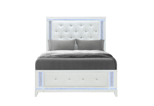 ALINA WHITE QUEEN BED WITH LED image