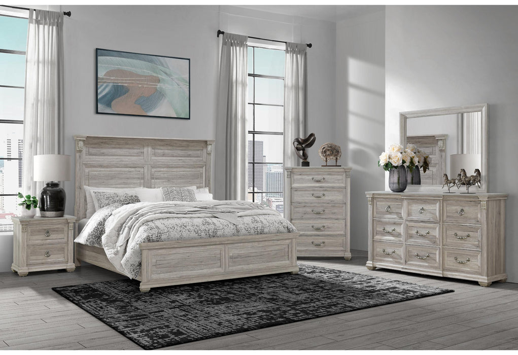 TATUM NATURAL KING BED GROUP WITHOUT STORAGE