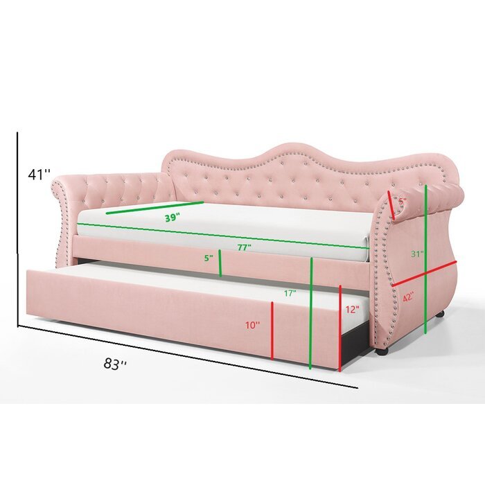Galaxy Home Abby Twin DayBed in Pink