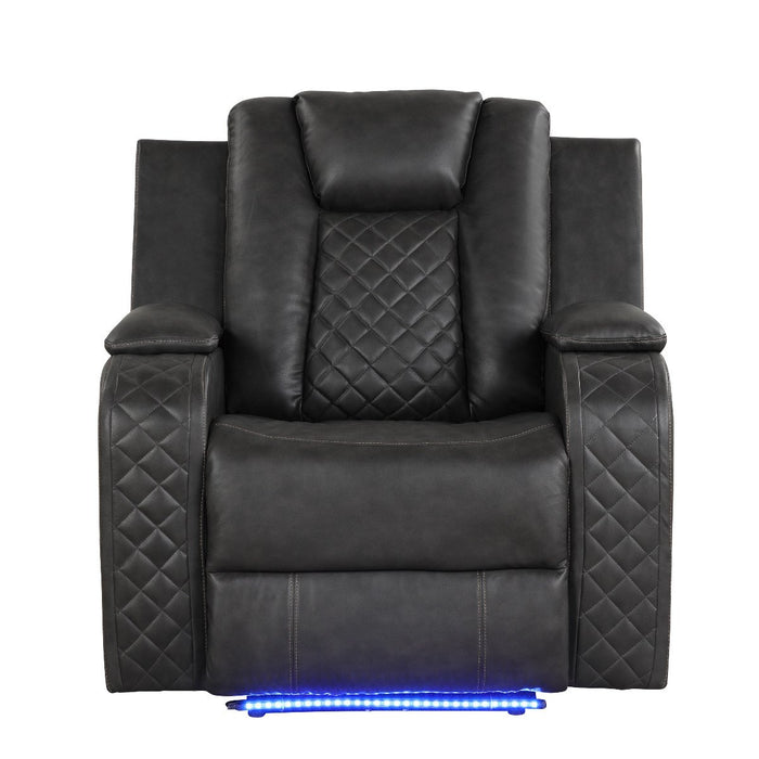 Galaxy Home Benz LED & Power Recliner Chair in Gray image