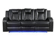 Galaxy Home Benz LED & Power Reclining Sofa in Black image