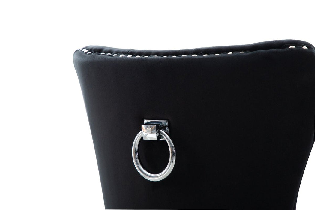 Galaxy Home Erica Stainless Steel Legs Dining Chair (Set of 2) in Black