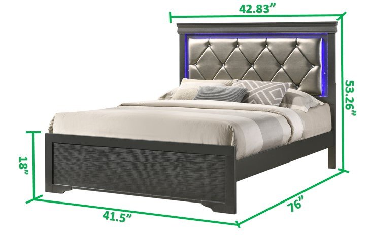 Galaxy Home Brooklyn Twin Bed in Gray
