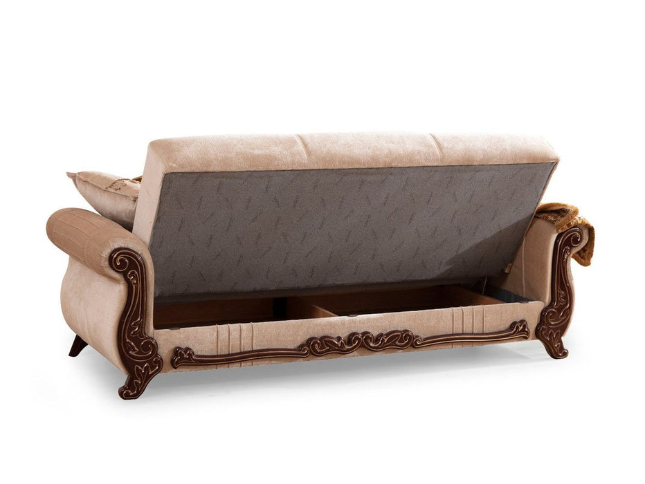 Galaxy Home Carmen Sleeper Sofa in Beige