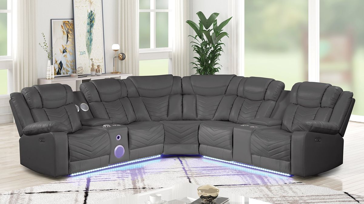 Galaxy Home Challenger Reversible Sectional Gray image