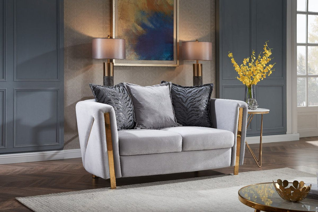 Galaxy Home Chanelle Loveseat in Gray