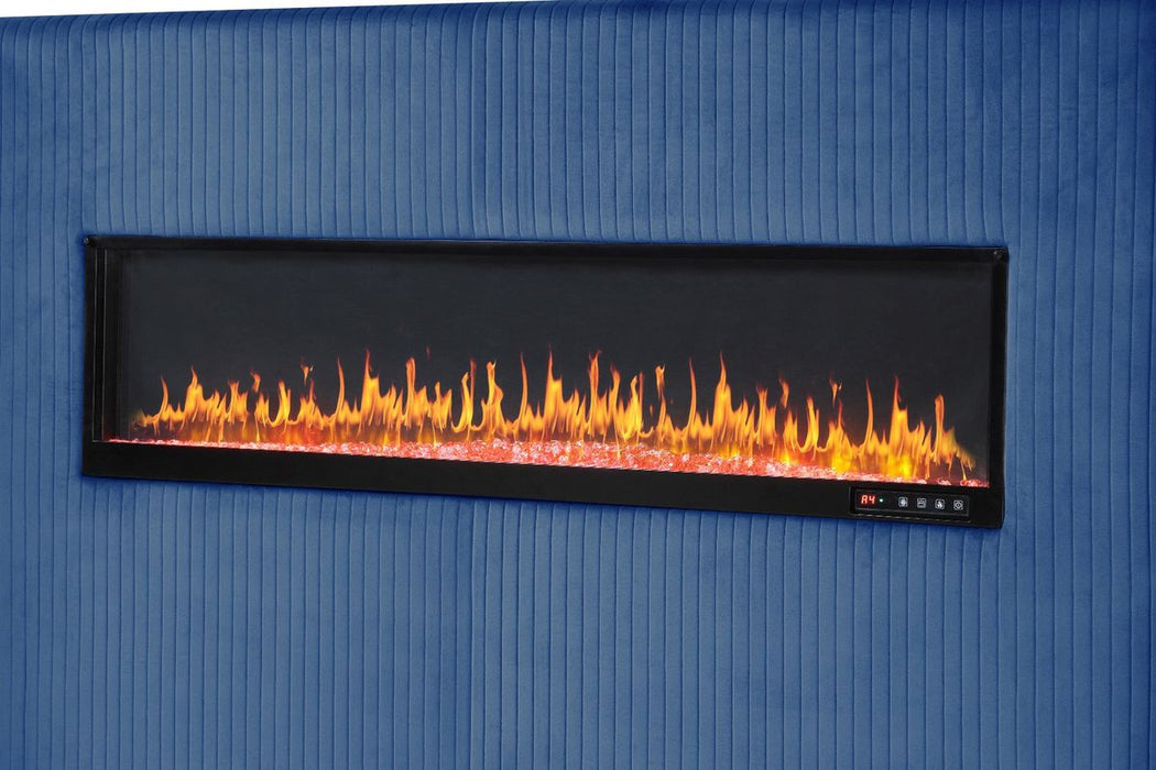 Galaxy Home Lizelle King Bed in with Ambient Lighting in Blue