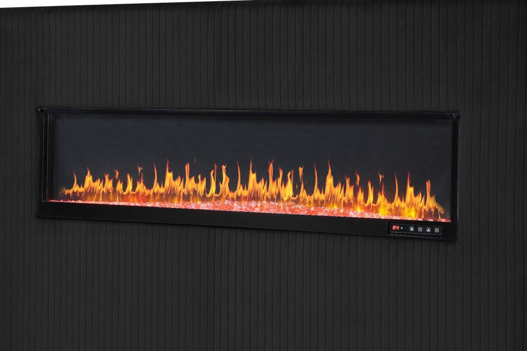 Galaxy Home Lizelle King Bed in with Ambient Lighting in Black