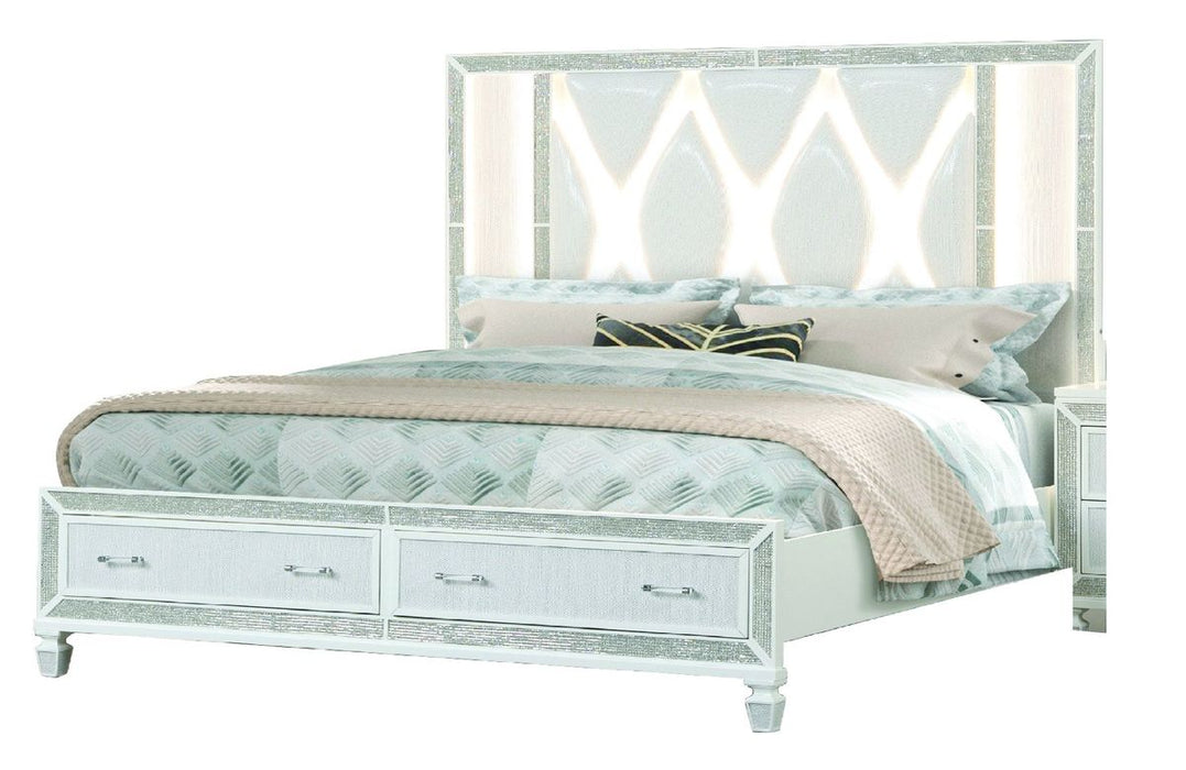 Galaxy Home Crystal King Bed in White image