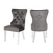 Galaxy Home Erica Stainless Steel Legs Dining Chair (Set of 2) in Dark Gray image