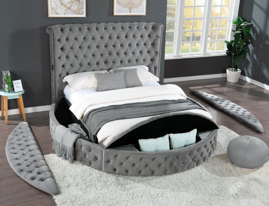 Galaxy Home Hazel Queen Bed in Gray