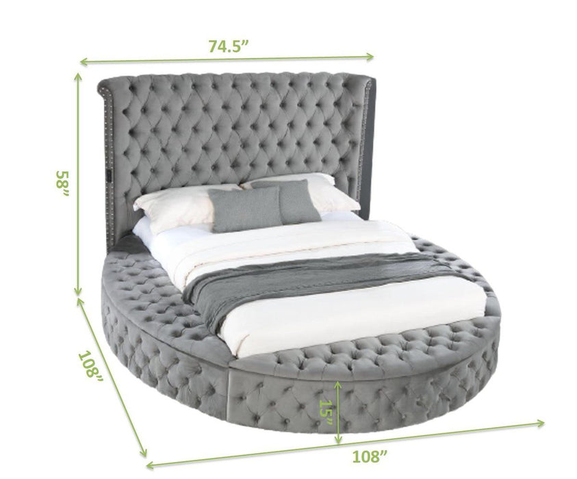 Galaxy Home Hazel Queen Bed in Gray