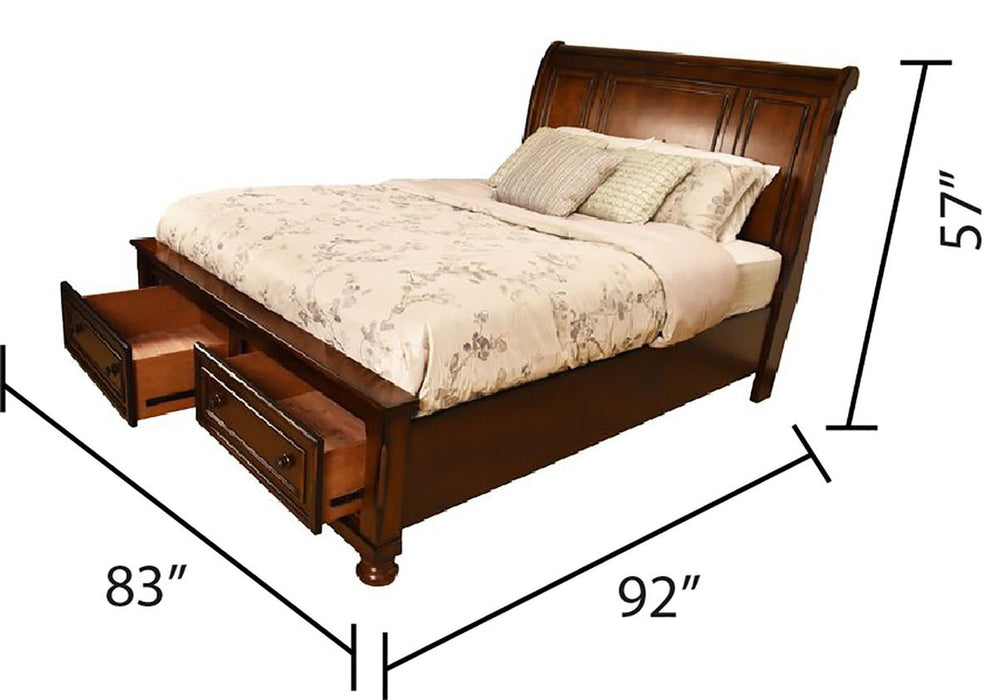 Galaxy Home Baltimore King Bed in Dark Walnut
