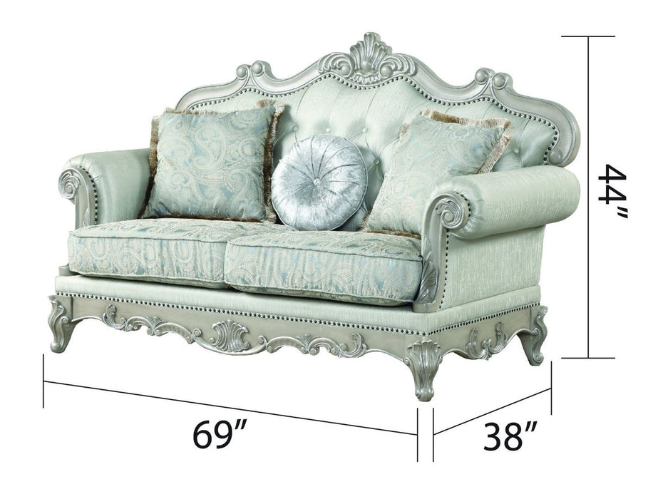 Galaxy Home Tuscan Loveseat in Grey