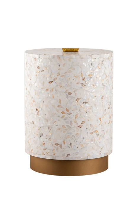 Galaxy Home Modern Luxe End Table in Ivory image
