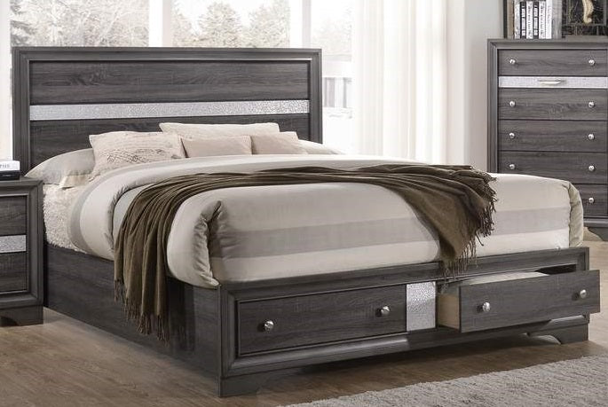 Galaxy Home Matrix King Bed in Gray