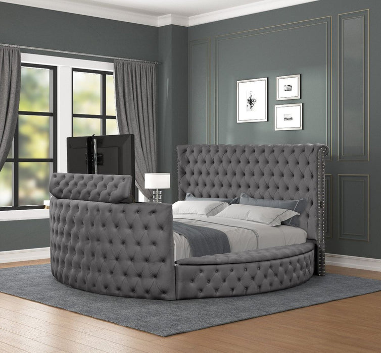 Galaxy Home Maya Queen Bed in Gray