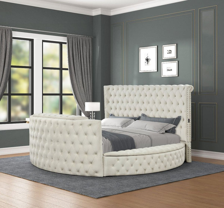 Galaxy Home Maya Queen Bed in Cream