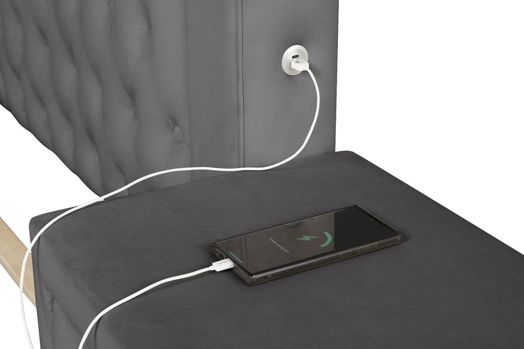 Galaxy Home Monica Queen Bed in Gray image