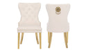Galaxy Home Simba Gold Legs Dining Chair (Set of 2) in Beige image